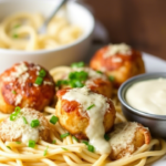 Garlic Butter Chicken Bites with Creamy Parmesan Pasta