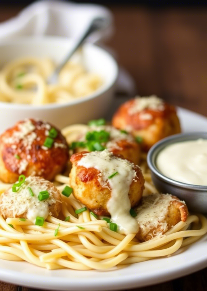 Garlic Butter Chicken Bites with Creamy Parmesan Pasta