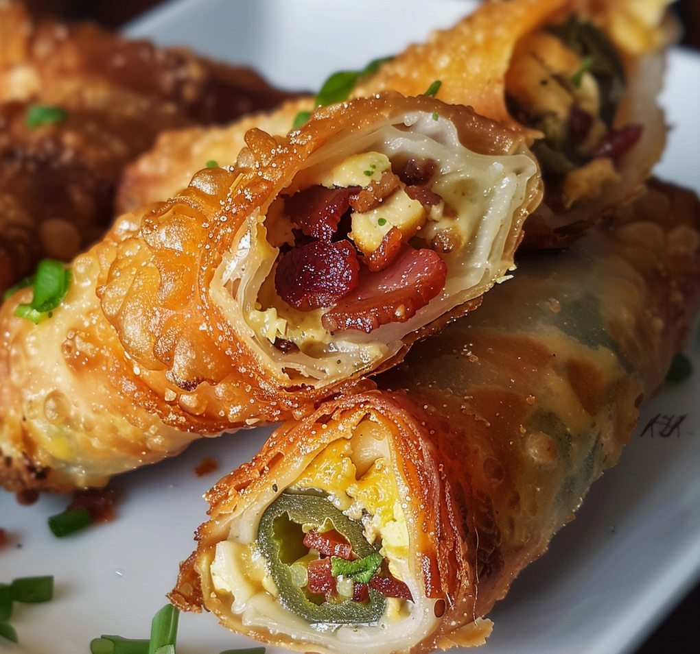 Bacon Jalapeno Popper Egg Rolls