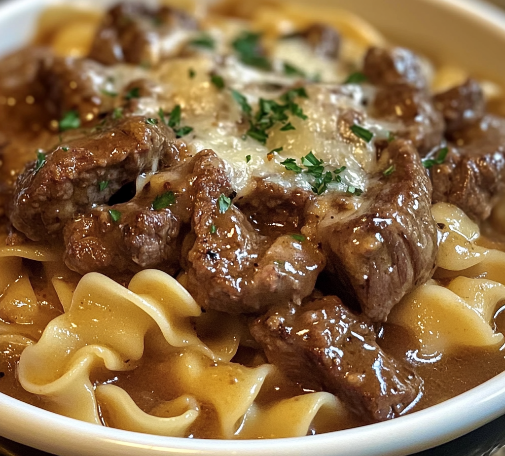 French Onion Beef and Noodles