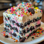 No-Bake Funfetti Oreo Icebox Cake