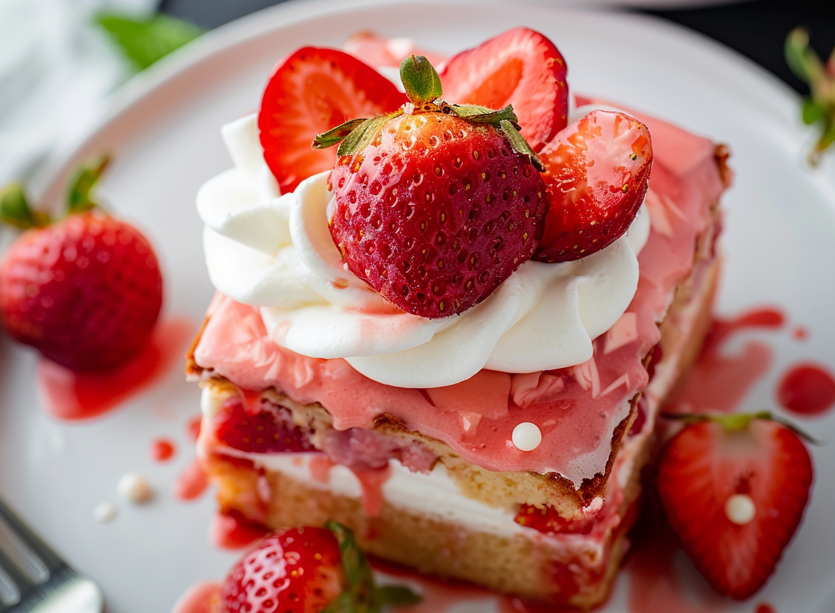 Strawberry Earthquake Cake