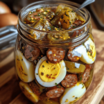 Pickled Eggs Sausage & Onions