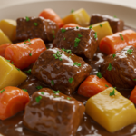 Slow Cooker Garlic Butter Beef Bites & Potatoes