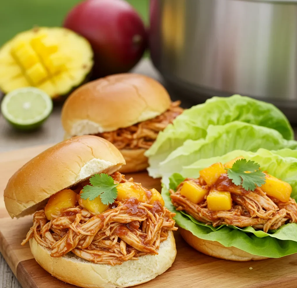 tropical BBQ pulled chicken