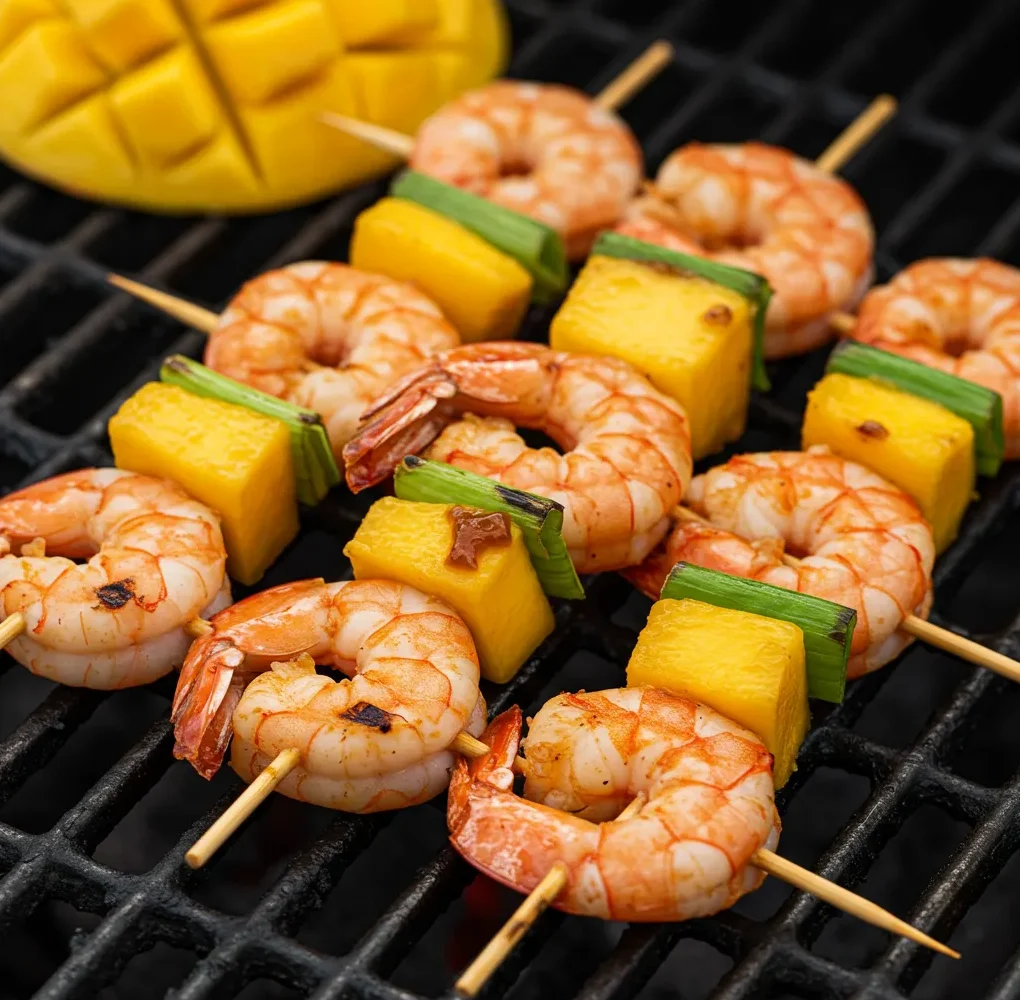 Grilled Shrimp & Mango Skewers