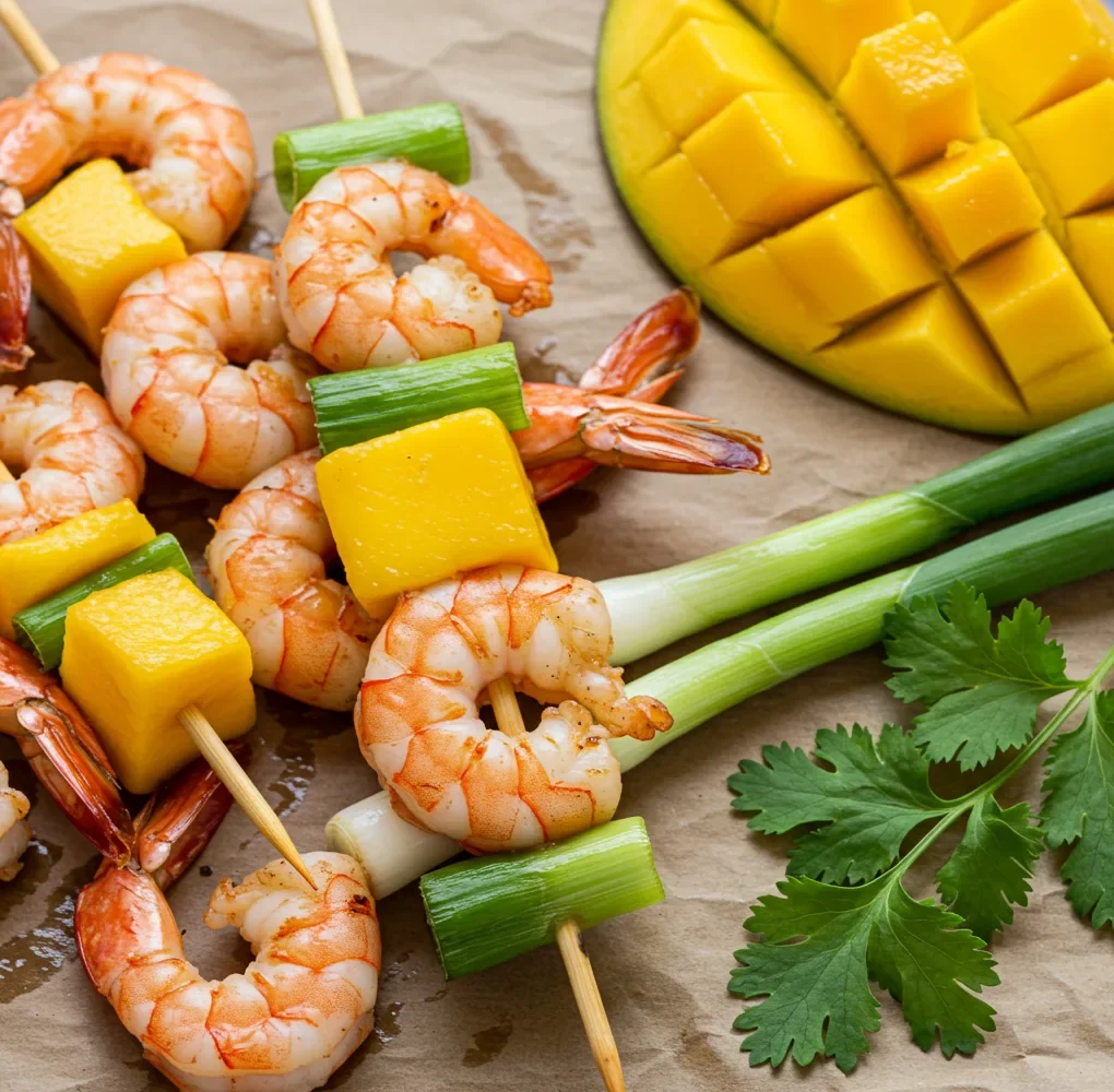 Grilled Shrimp & Mango Skewers 1