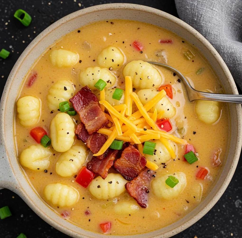 Bacon Cheddar Gnocchi Soup